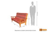 Lima Solid  Teak Wood 3 Seater Sofa