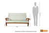 Doha  Solid Teak Wood 3 Seater Sofa