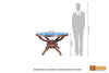 Amazon Round Solid Rosewood Dining Set - Glass Top Table with 4 Chairs