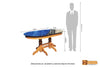 Ganga Oval Solid Teak Wood Dining Table with Glass Top Table