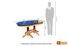 Ganga Oval Solid Teak Wood Dining Set - Glass Top Table with 6 Chairs