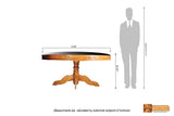 Yamuna Round Solid Teak Wood Dining Table with Glass Top