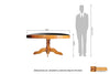 Yamuna Round Solid Teak Wood Dining Table with Glass Top