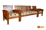 Dallas Solid Teak Wood Sofa Set - (3+1+1) 5 Seater