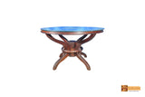 Amazon Round Solid Rosewood Dining Set - Glass Top Table with 4 Chairs
