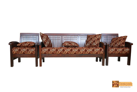 Dallas Solid Rosewood Sofa Set - (3+1+1) 5 Seater