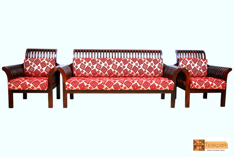 Manchester Solid Rosewood Sofa Set- (3+1+1) 5 Seater