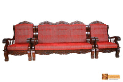 Jaipur Solid Rosewood Sofa Set - (3+1+1 ) 5 Seater