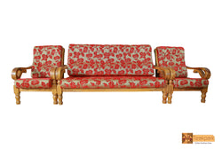 Manila Solid Teak Wood Sofa Set - (3+1+1) 5 Seater