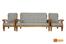 Leeds Solid Teak Wood Sofa Set  - (3+1+1) 5 Seater