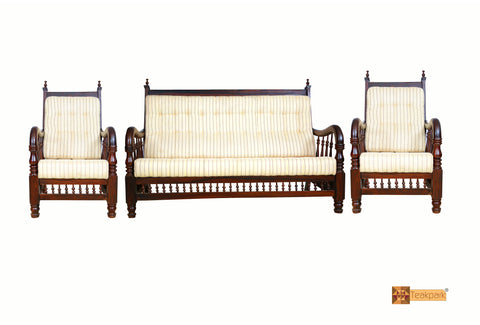 Munich Solid Rosewood Sofa Set - (3+1+1) 5 Seater