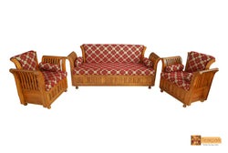 Jodhpur Solid Teak Wood Sofa Set - (3+1+1) 5 Seater