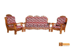 Jaipur Solid Teak Wood Sofa Set - (3+1+1) 5 Seater