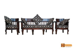 Dakota Solid Rosewood Sofa Set - (3+1+1) 5 Seater